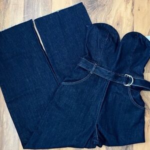 Zara Dark Blue Bustier Jumpsuit